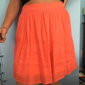 Coral Layered Midi Skirt